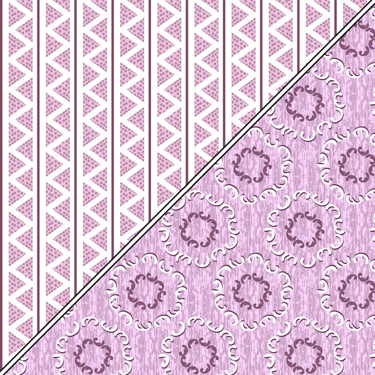 Purple Zigzag & Elegant Pattern Reversible AC Dohar | Double Bed | 100% Cotton