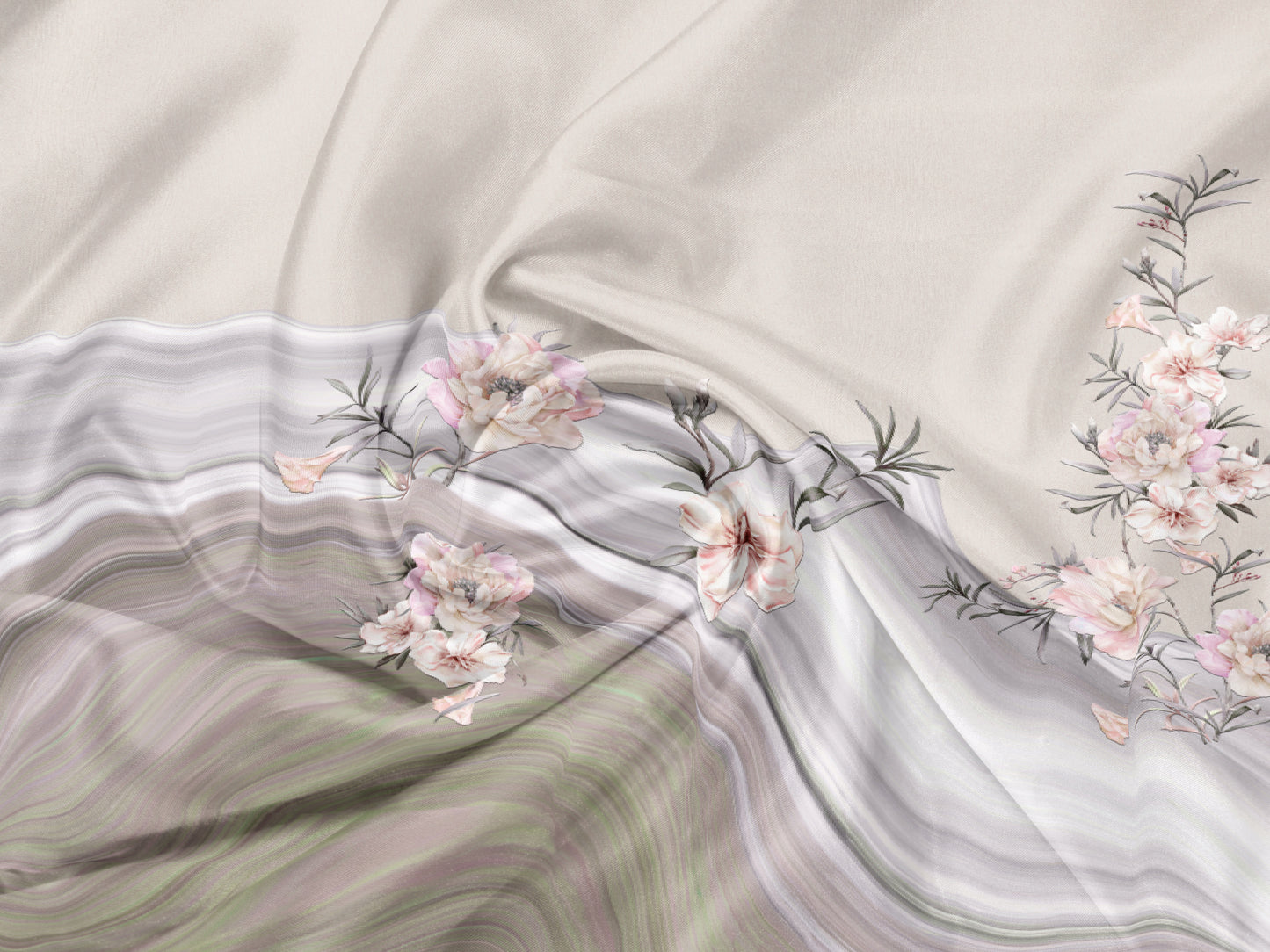 Pink Floral Dream 100% Cotton King Size Bedsheet.
