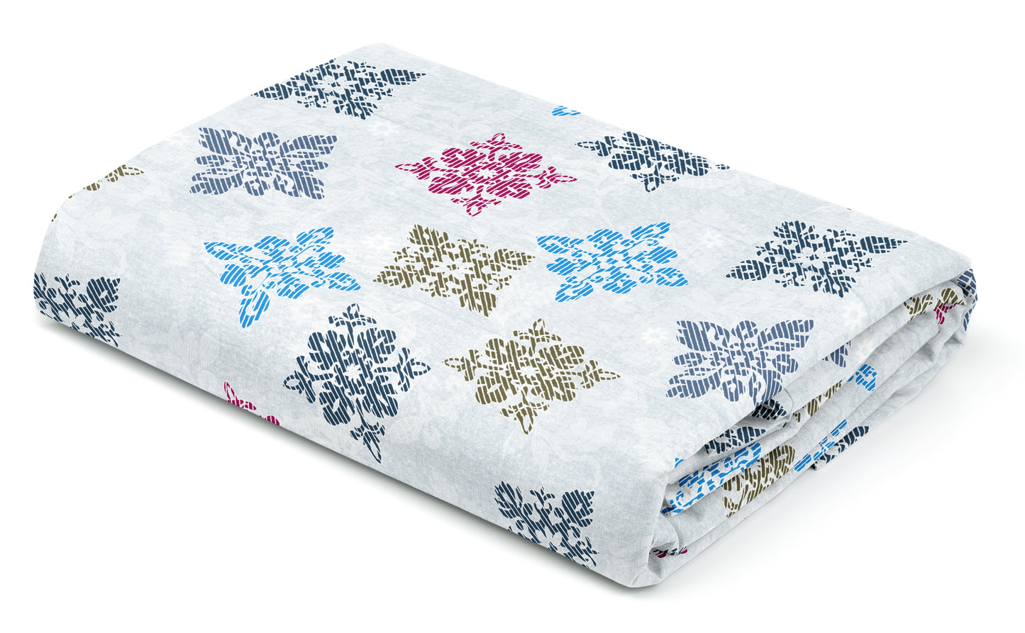 Blue Square Floret | 186 TC | Double Size Bedsheet