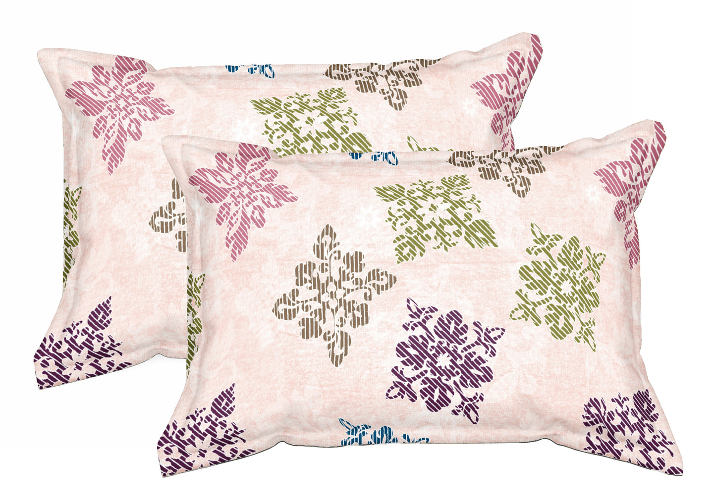 Orange Square Floret | 186 TC | Double Size Bedsheet