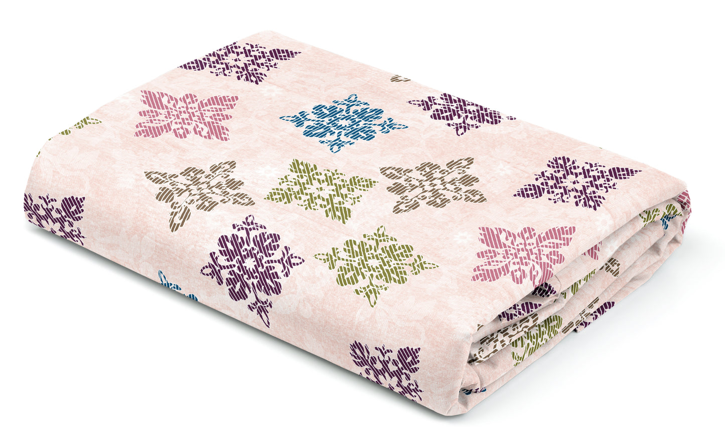 Orange Square Floret | 186 TC | Double Size Bedsheet