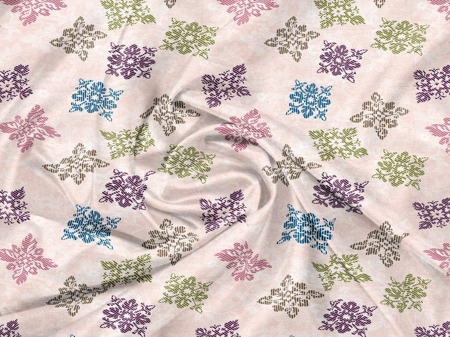 Orange Square Floret | 186 TC | Double Size Bedsheet