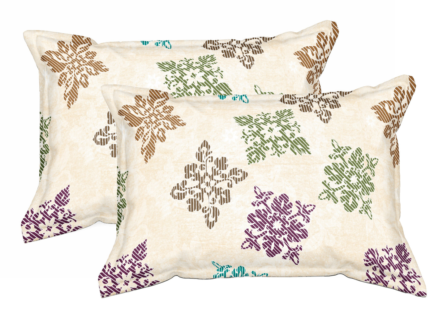Lemon Square Floret | 186 TC | Double Size Bedsheet