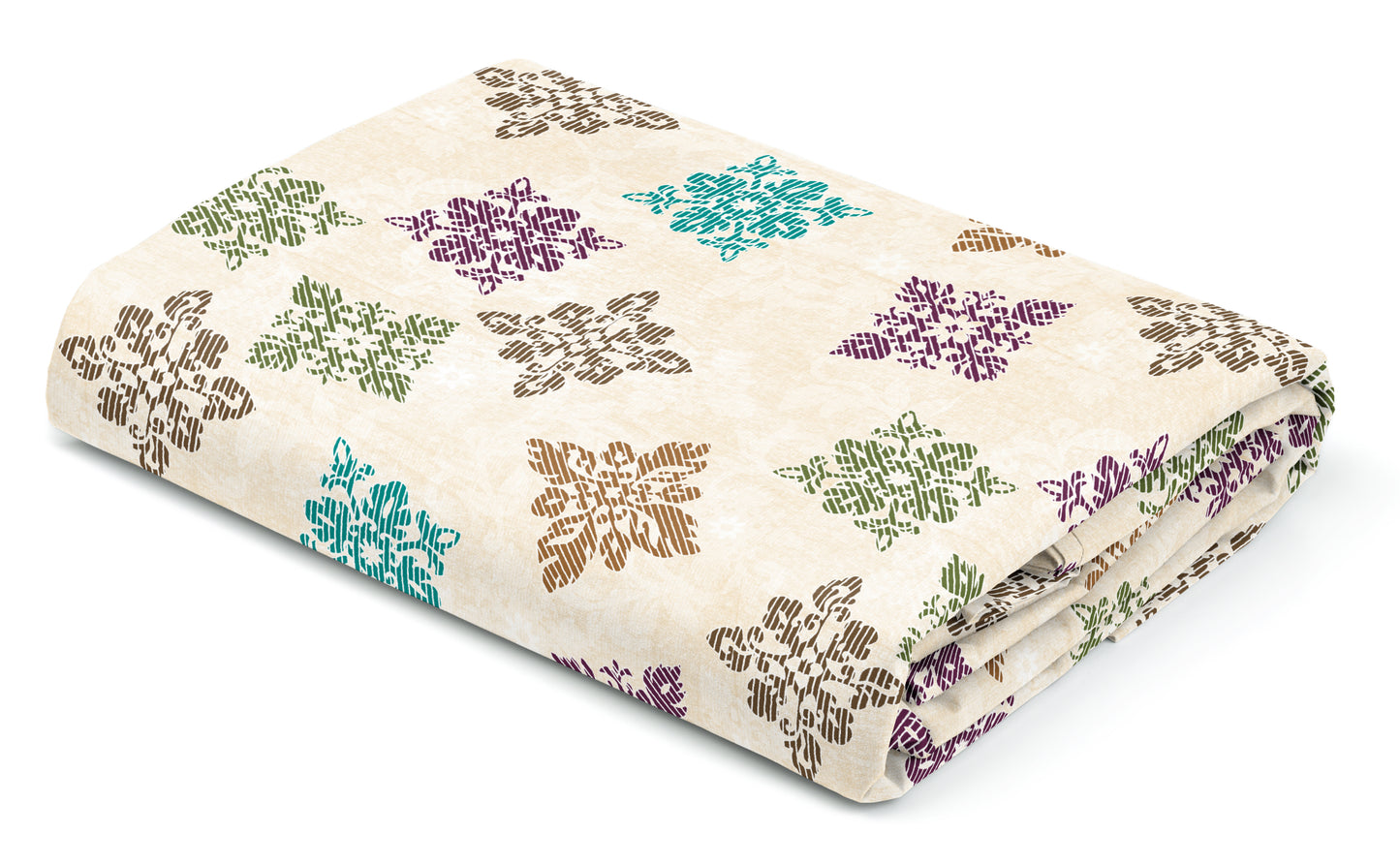 Lemon Square Floret | 186 TC | Double Size Bedsheet