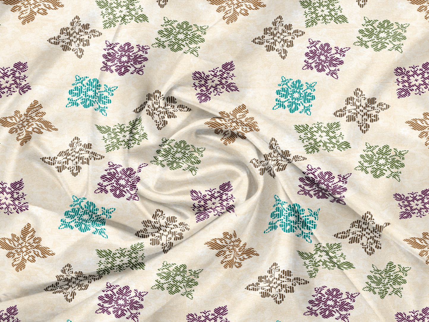 Lemon Square Floret | 186 TC | Double Size Bedsheet