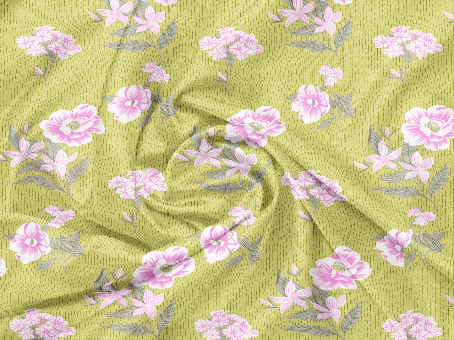 Green Blossoms | 144 TC | Double Size Bedsheet