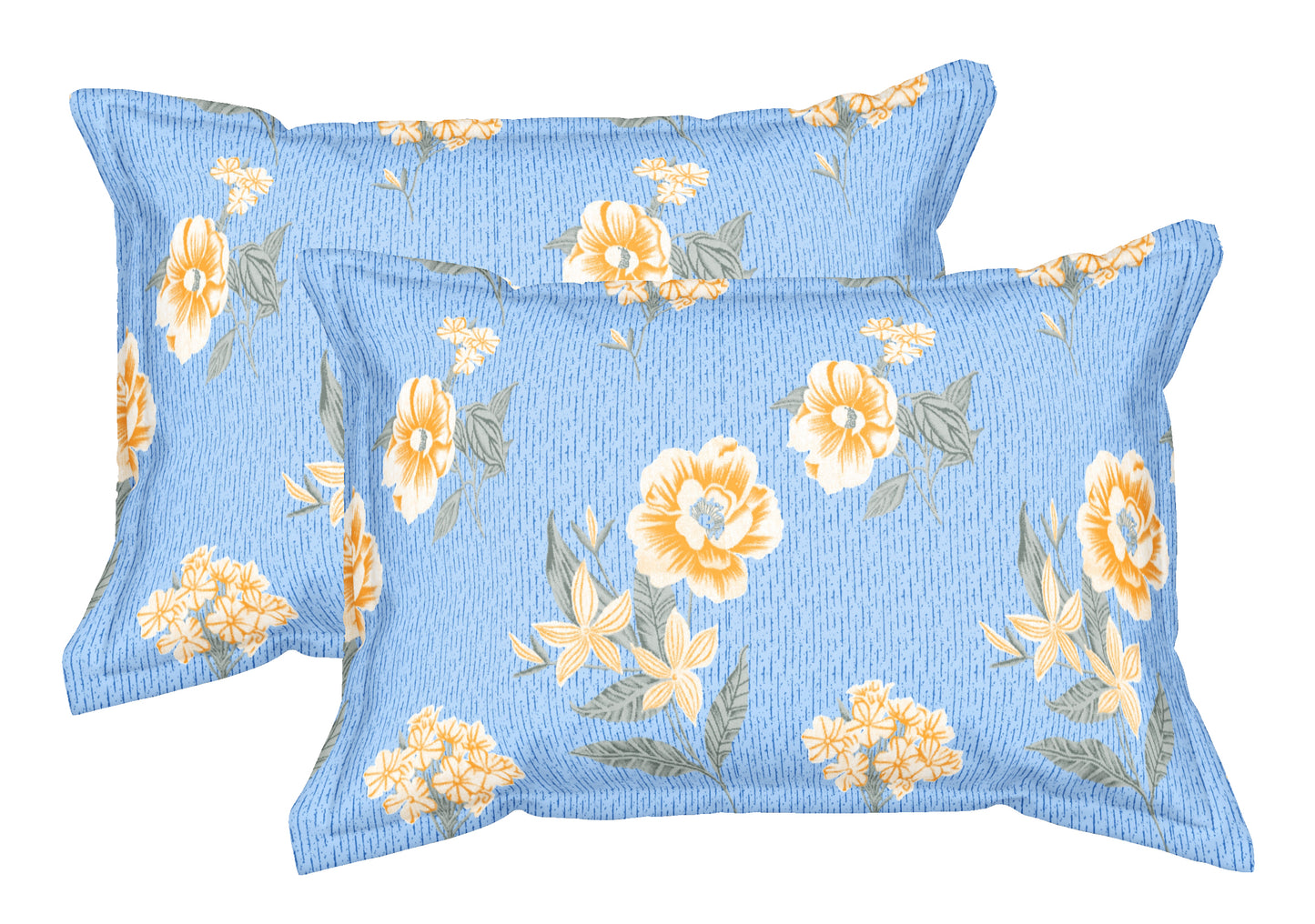 Blue Blossoms | 144 TC | Double Size Bedsheet
