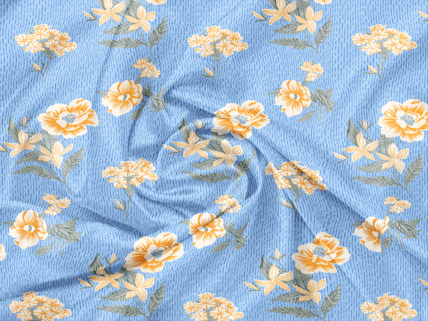 Blue Blossoms | 144 TC | Double Size Bedsheet
