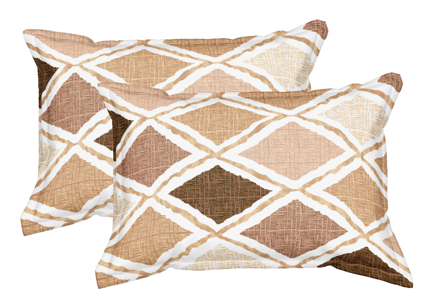 Coffee Plaid | 186 TC | King Size Bedsheet