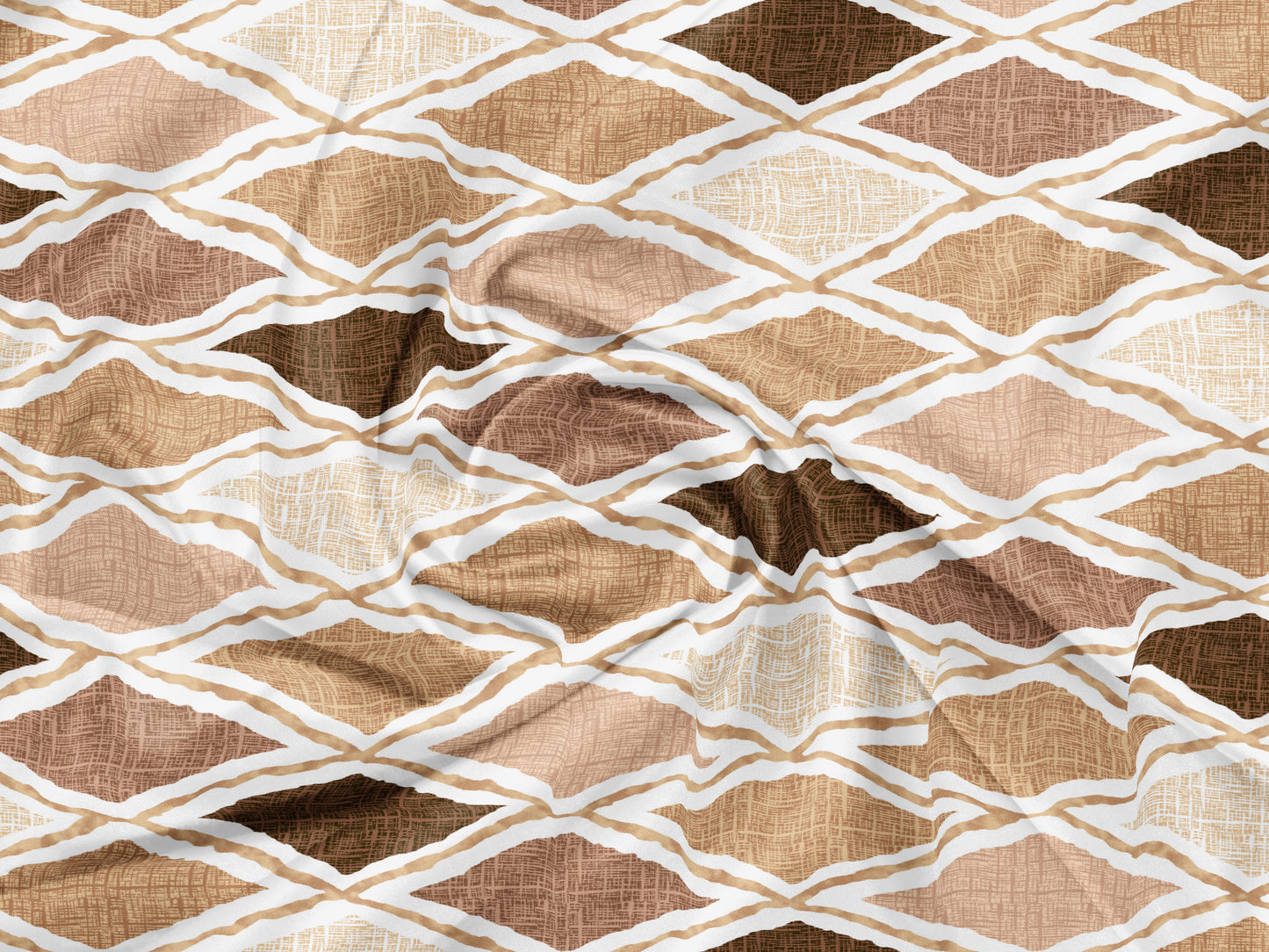 Coffee Plaid | 186 TC | King Size Bedsheet