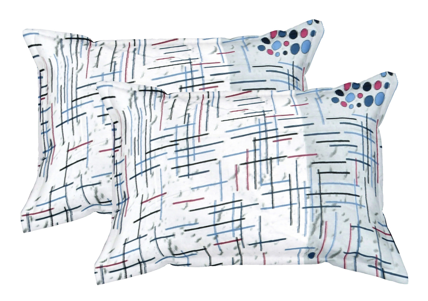 Blue and White Wave Dual Color | 186 TC | King Size Bedsheet