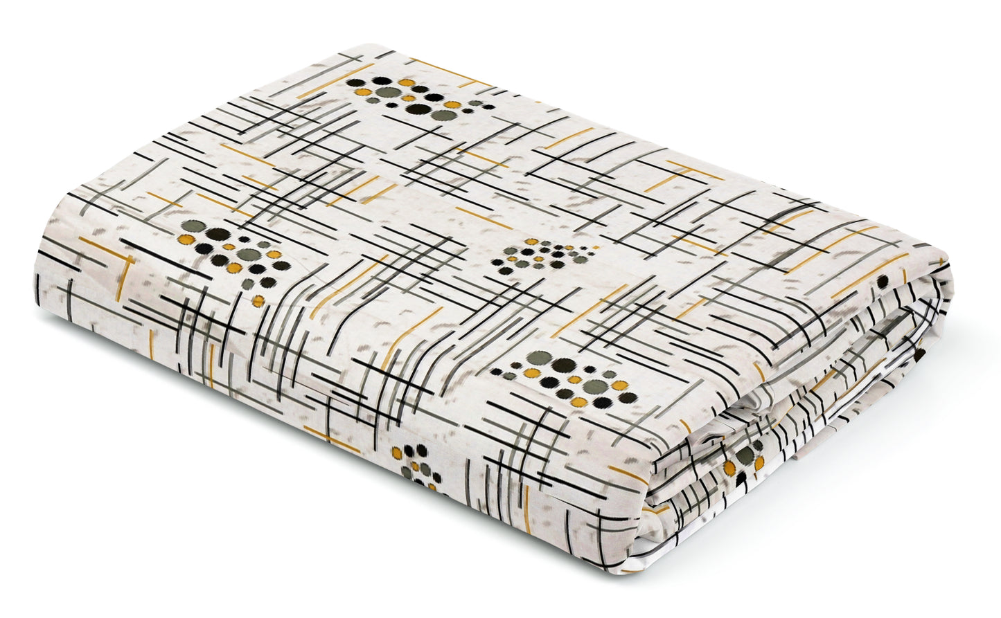 Grey Geometry Wave Dual Color | 186 TC | King Size Bedsheet