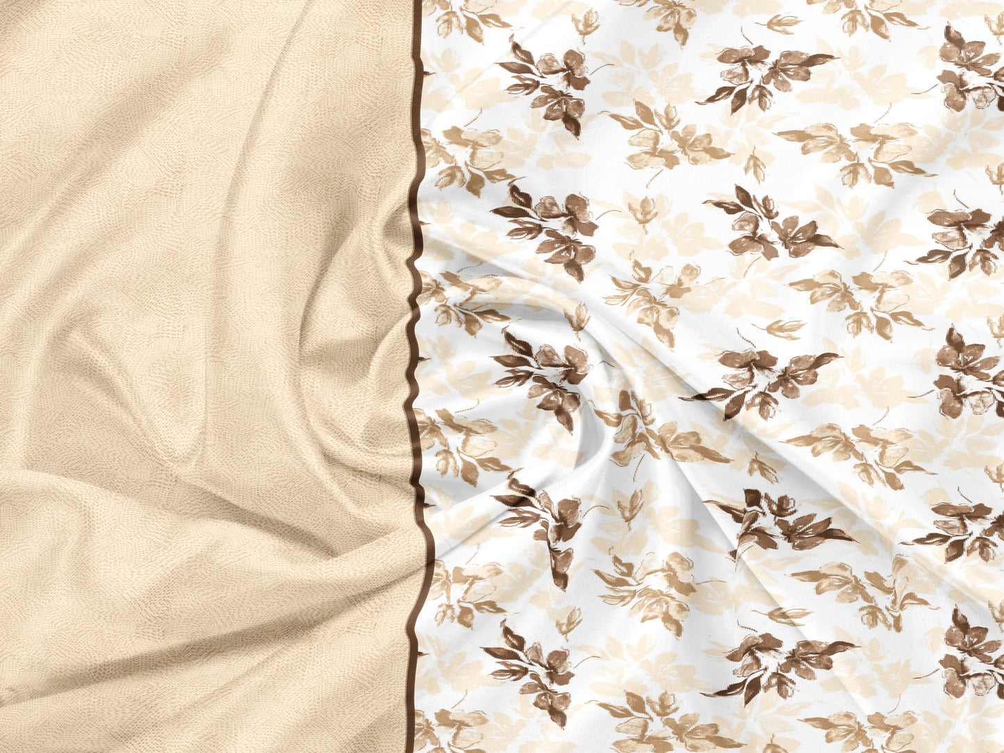 Cream Geometry Print | 186 TC | Queen size