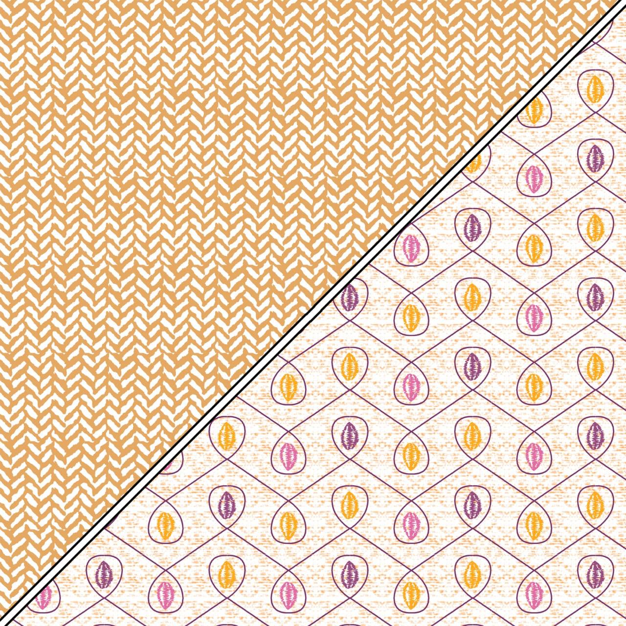 Yellow & Pink Loop & String Pattern Reversible AC Dohar | Double Bed | 100% Cotton
