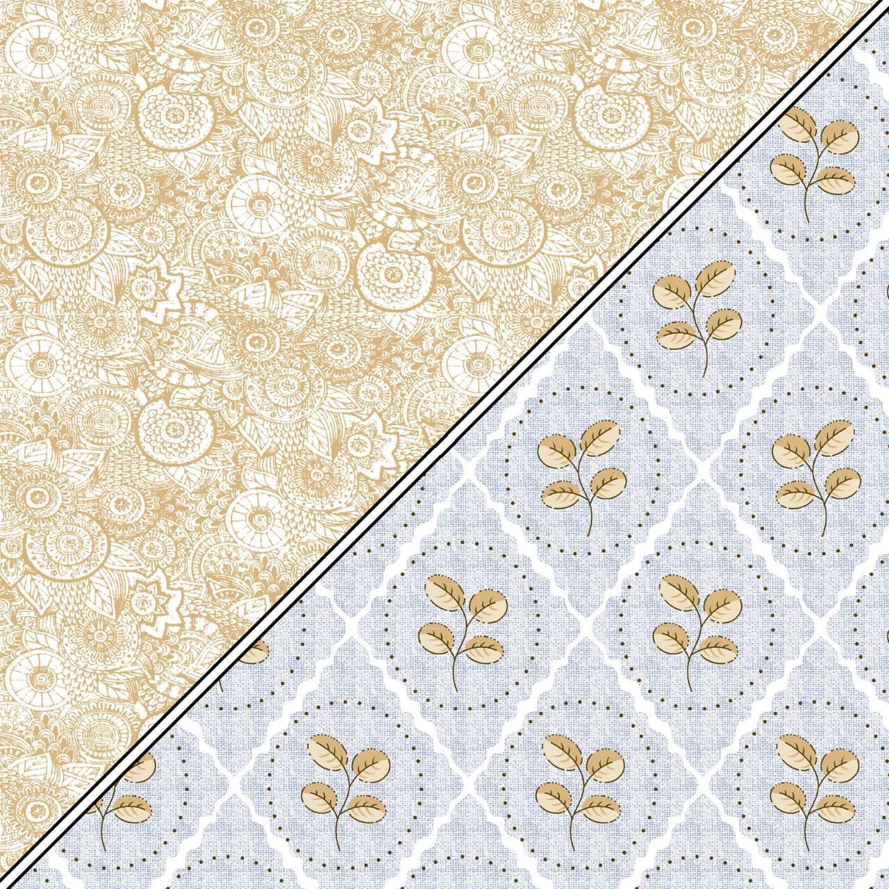 Leaves & Flower Pattern 100% Cotton Reversible AC Dohar | Single Bed