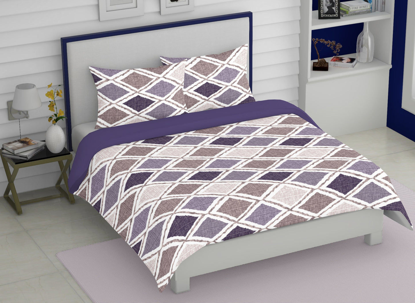 Purple Bedsheet|dohar Combo