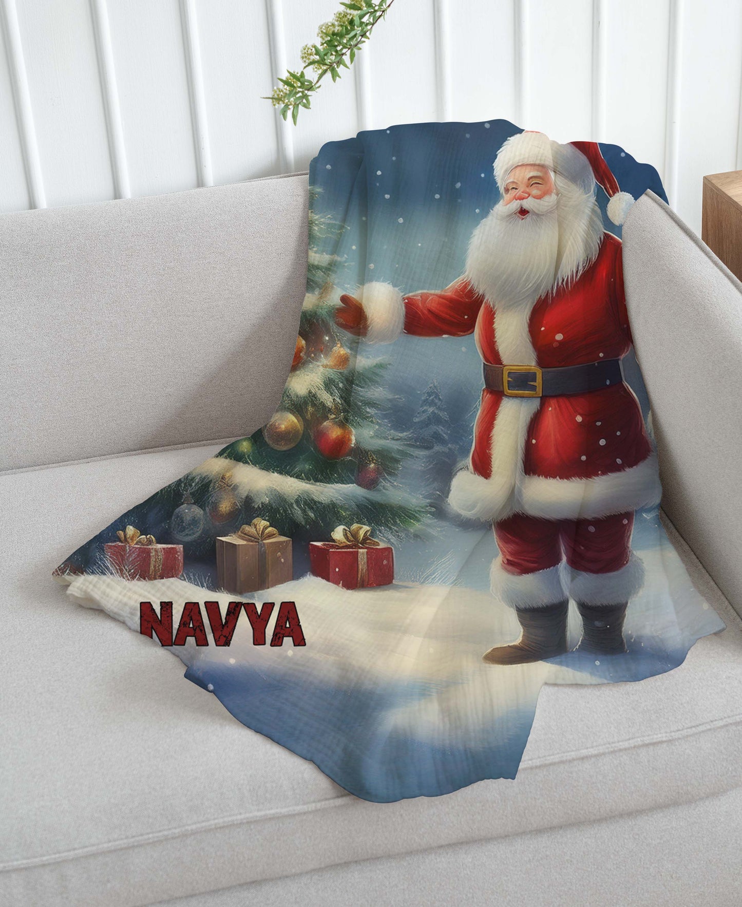 Winter Santa Christmas Theme Blanket