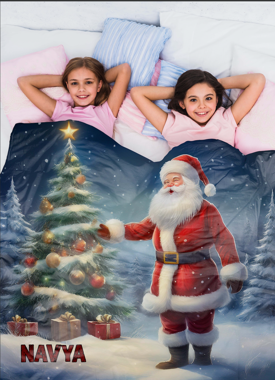 Winter Santa Christmas Theme Blanket
