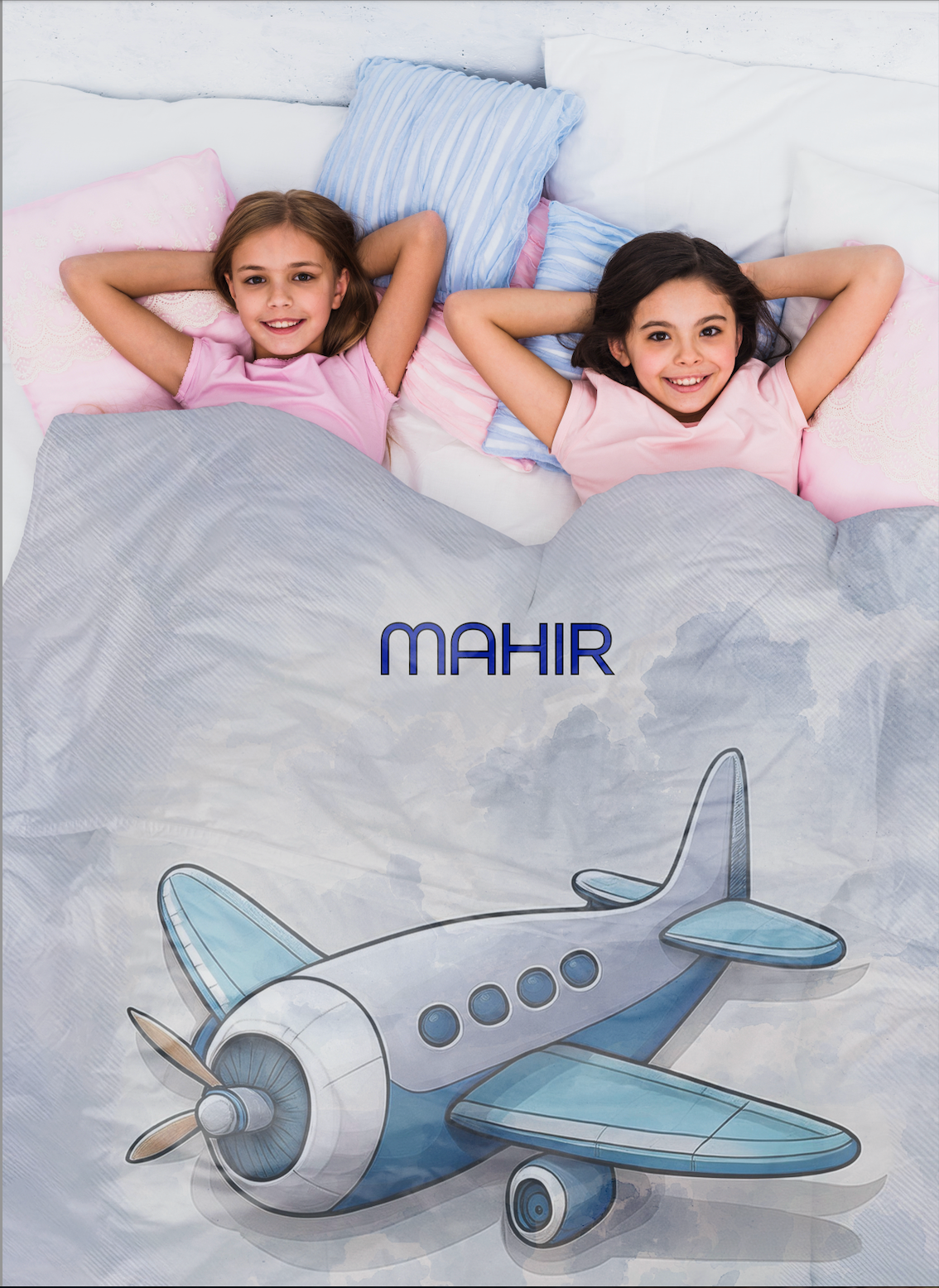 Blue Kids Aeroplane Theme Blanket