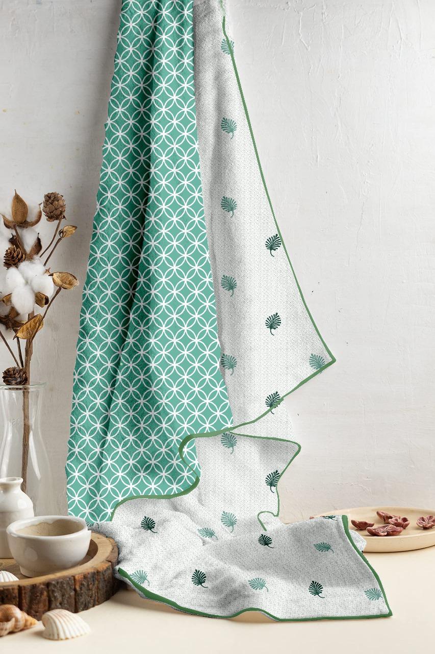 Geometry Leaves Print 100% Cotton Reversible AC Dohar