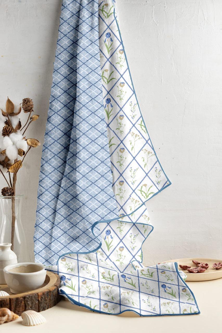 Ocean Blue 100% Cotton Reversible AC Dohar