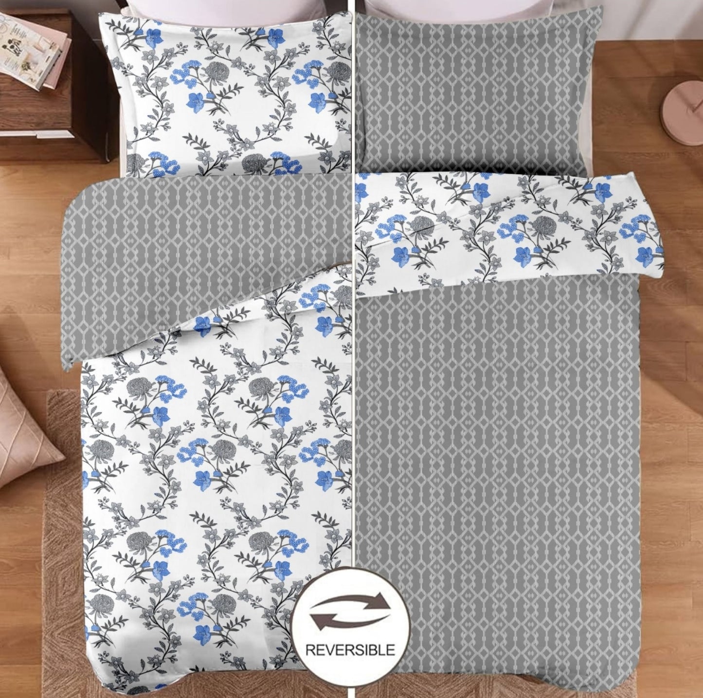 Graceful Grey 100% Cotton Reversible AC Dohar