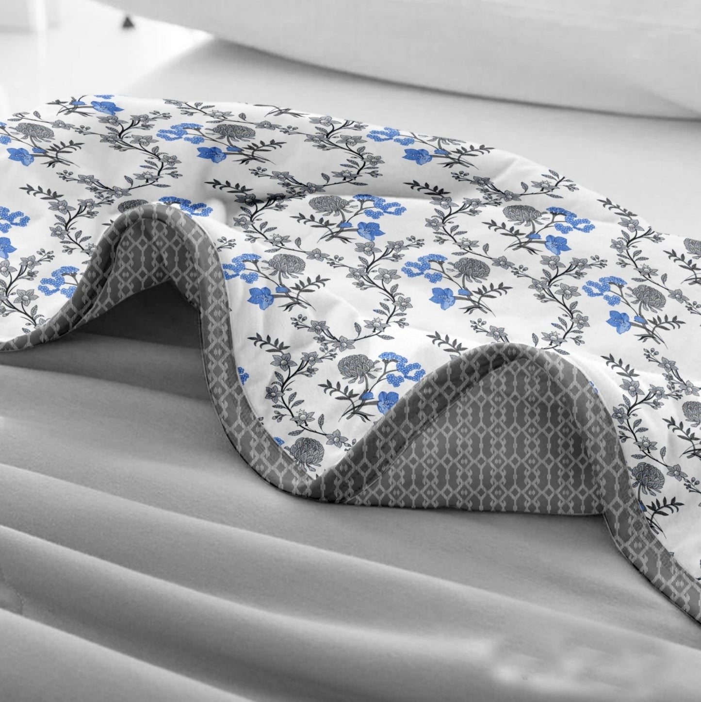 Graceful Grey 100% Cotton Reversible AC Dohar
