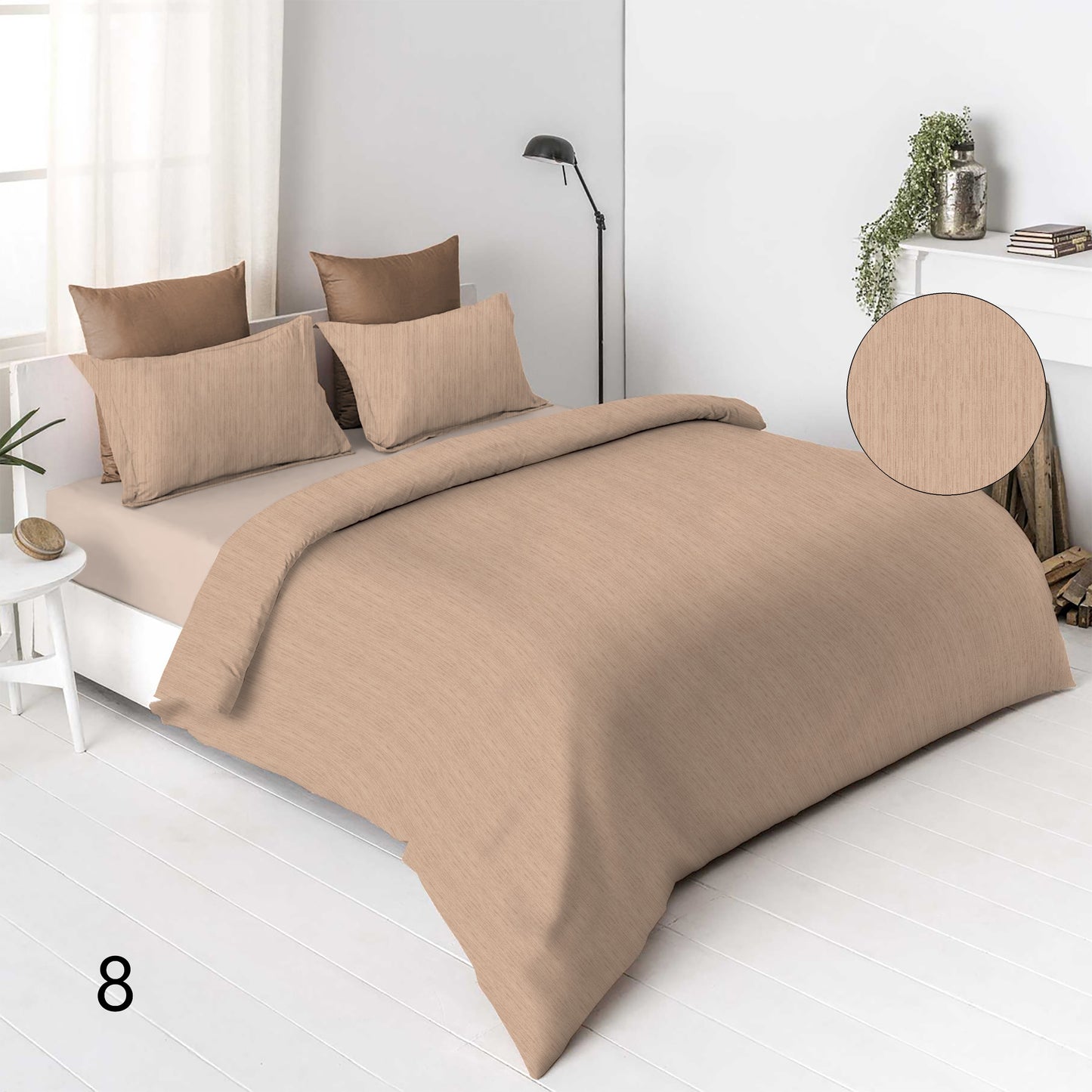Brown Texture Solid Premium 100% Cotton King Size Bedsheet