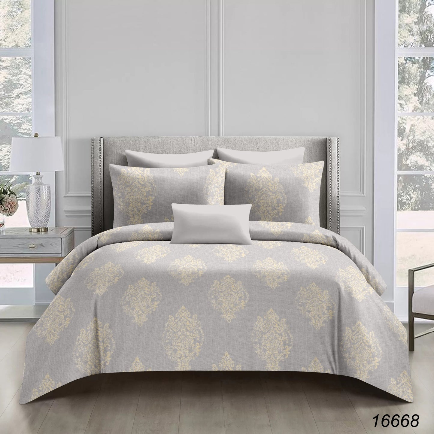 Royal Grey | 186 TC | King Size Bedsheet