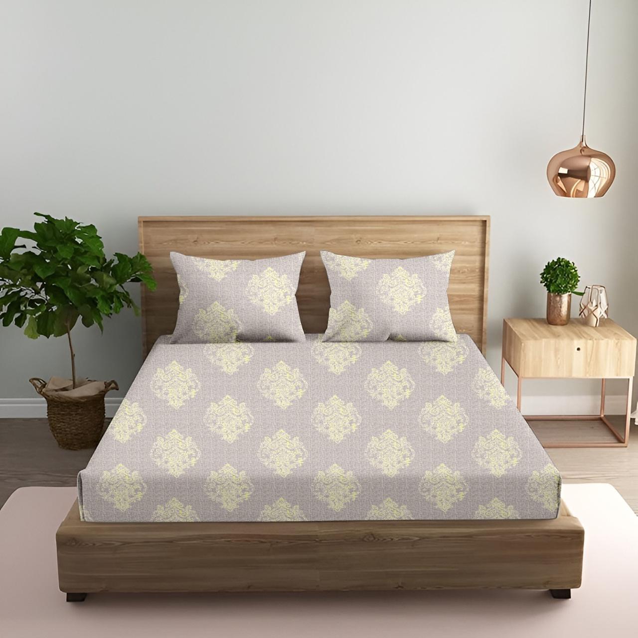 Royal Grey | 186 TC | King Size Bedsheet