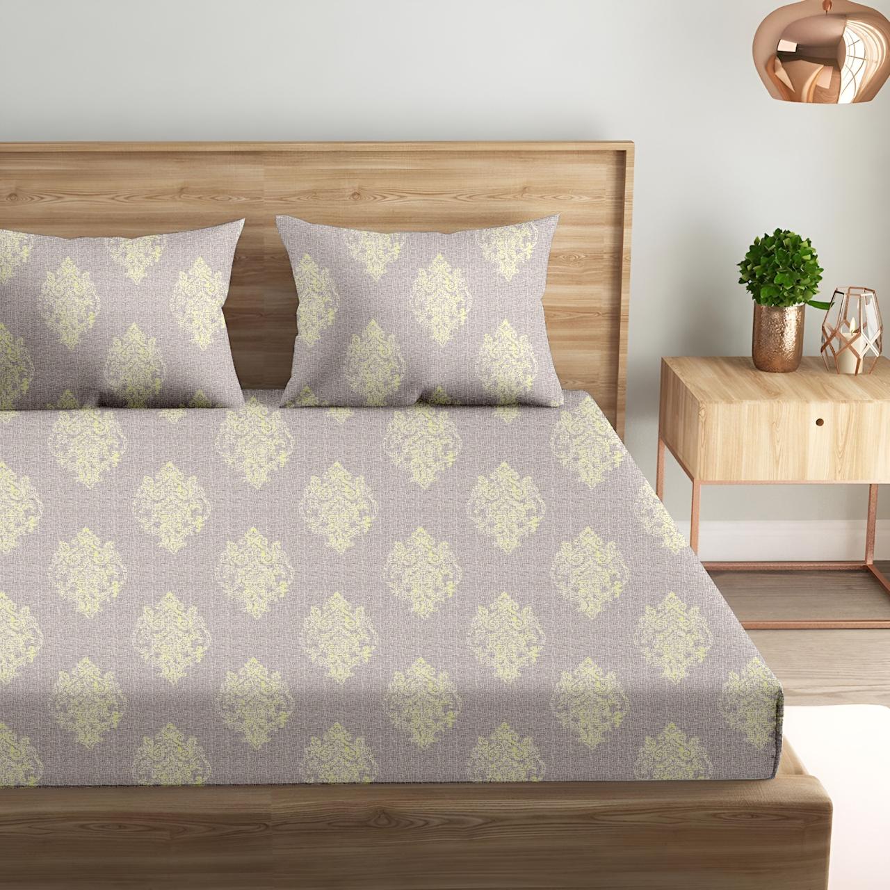 Royal Grey | 186 TC | King Size Bedsheet