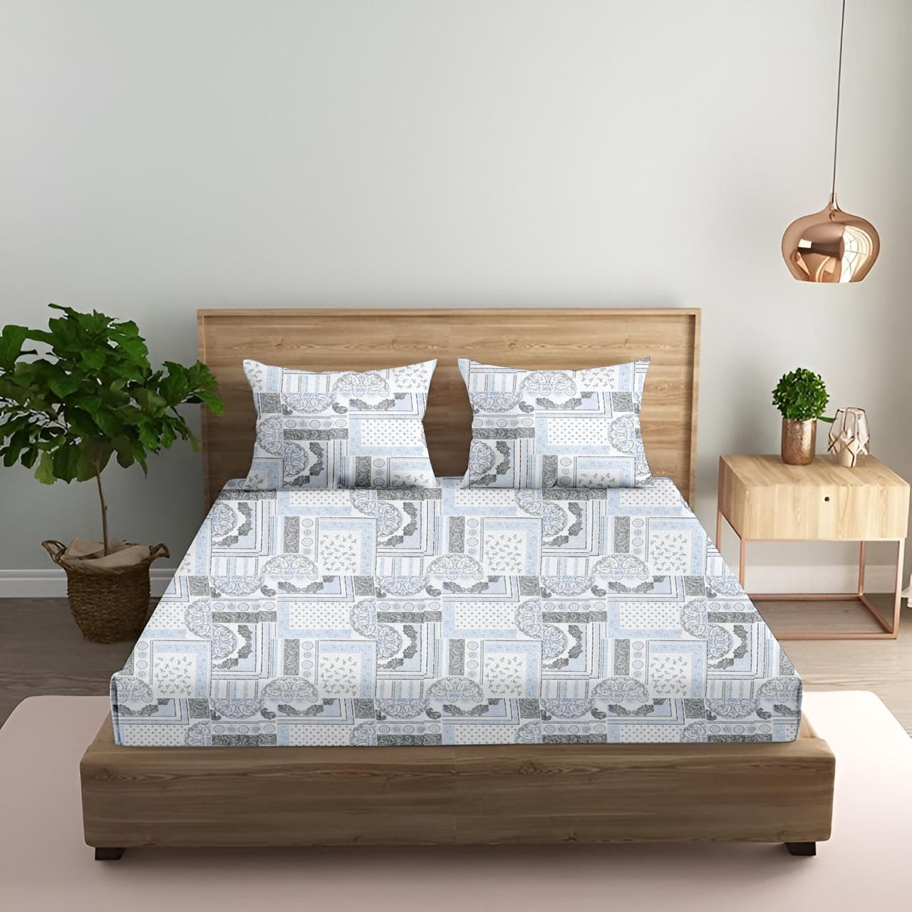 Blast of Blue Grey | 186 TC | Queen size