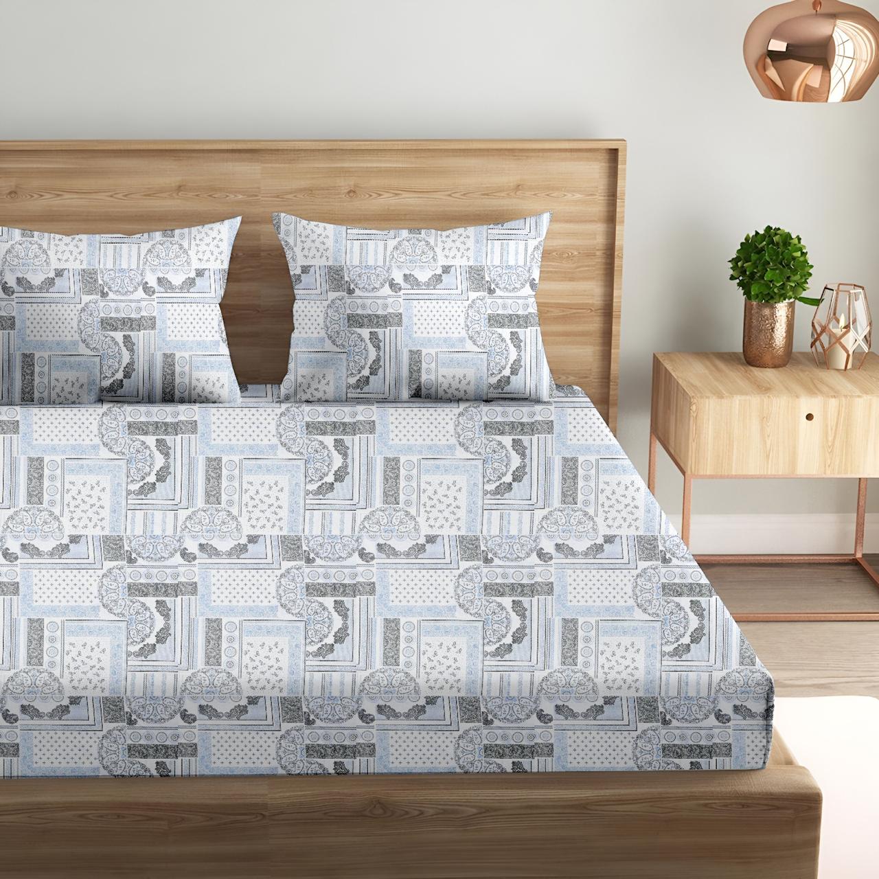 Blast of Blue Grey | 186 TC | Queen size