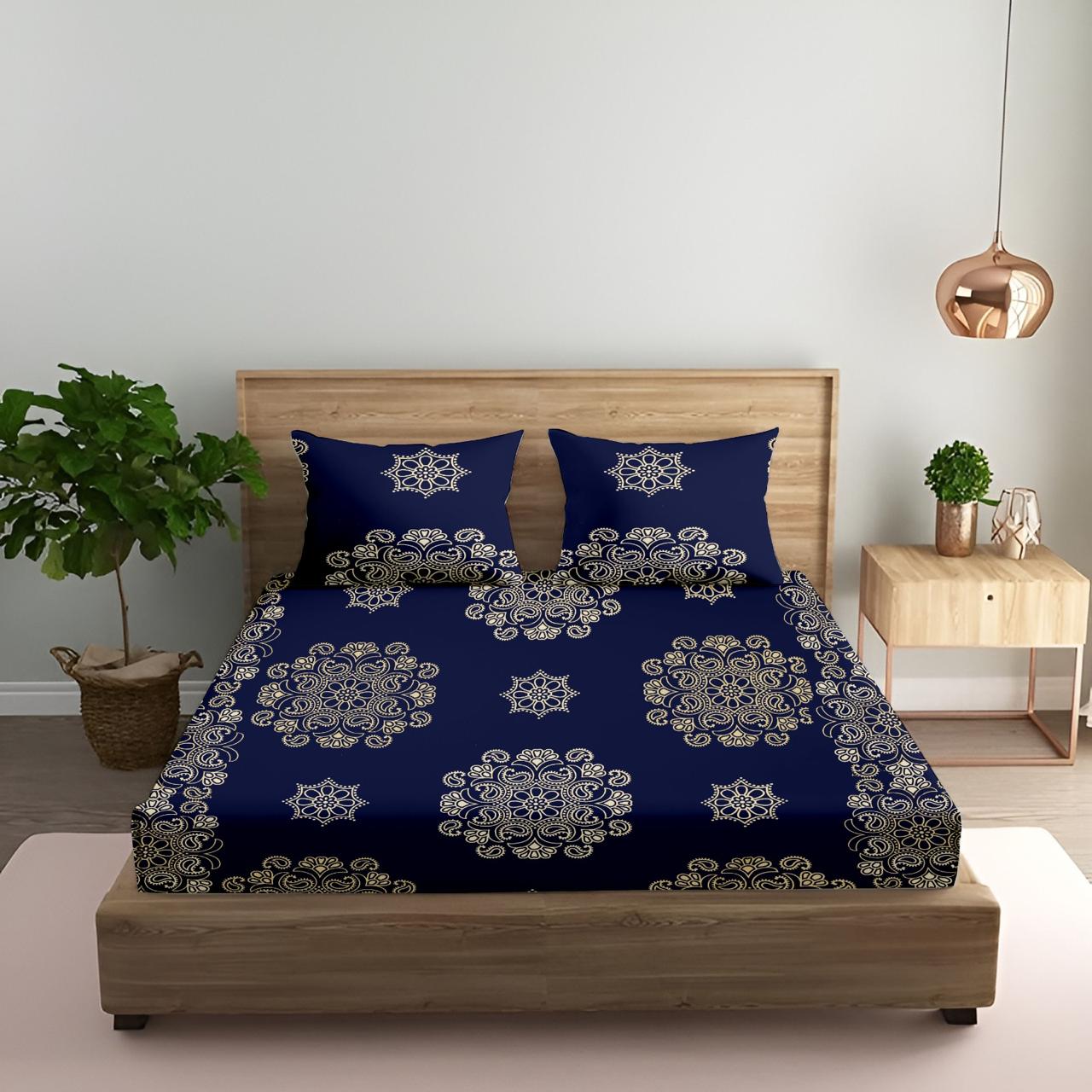 Royal Blue Legend Print | 186 TC | Queen size