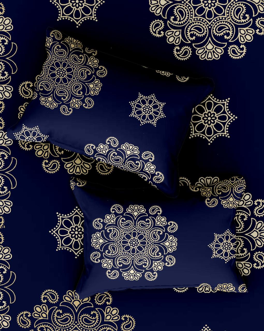 Royal Blue Legend Print | 186 TC | Queen size