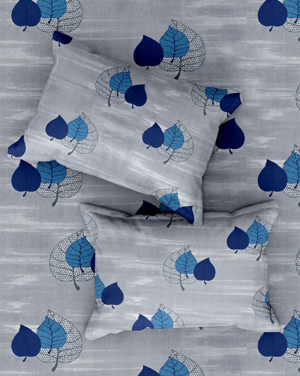 Cute Leave Print | 186 TC | Queen size