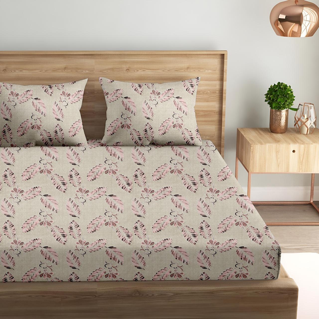 Coffee Leaves Print | 186 TC | Queen size