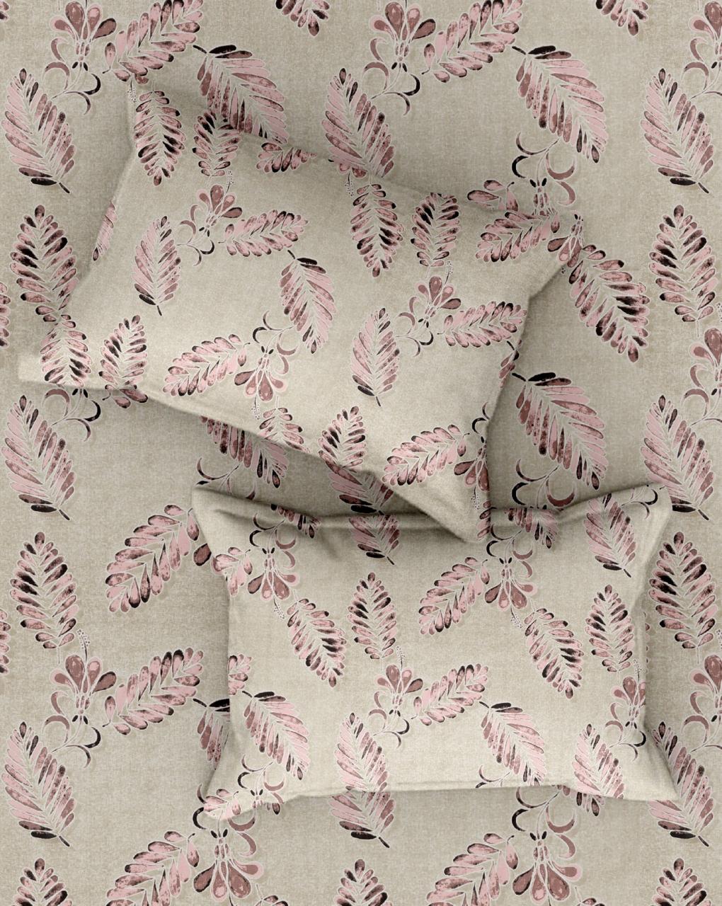 Coffee Leaves Print | 186 TC | Queen size