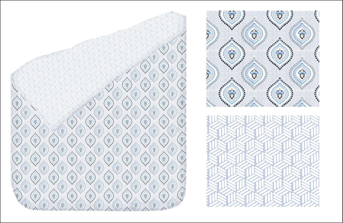 Soft & Beautiful Reversible AC Dohar | Double Bed | 100% Cotton | Blue