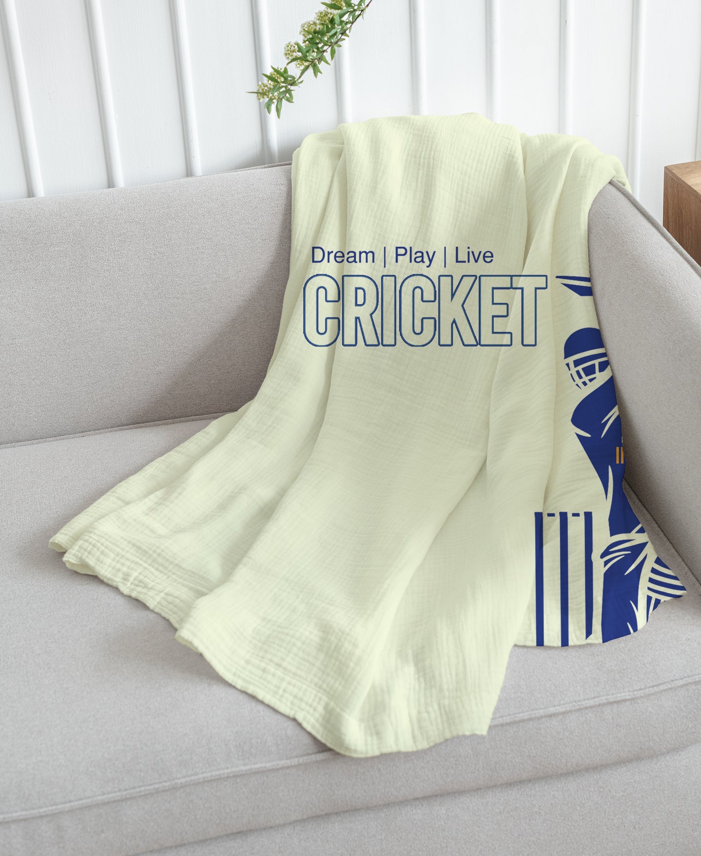 Cricket Sports Theme Blanket