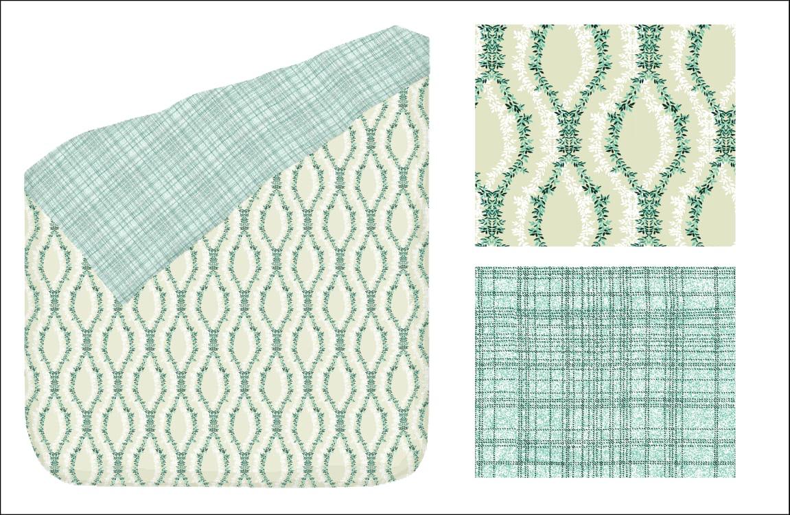 Forest Wave Pattern 100% Cotton Reversible AC Dohar | Single Bed