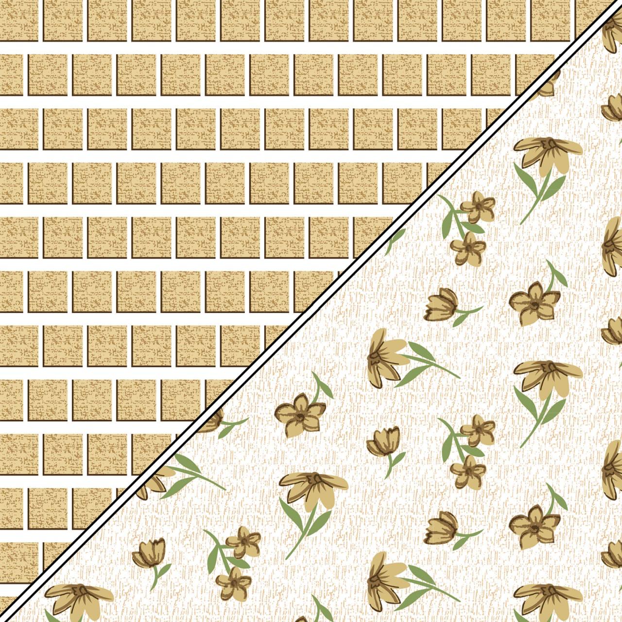 Flower & Bricks Pattern 100% Cotton Reversible AC Dohar | Double Bed | Yellow