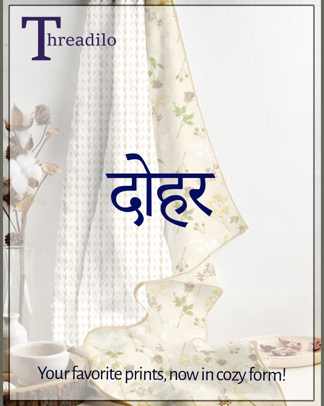 Threadilo’s 100% Cotton Reversible Dohar: Comfort & Style with Every Flip!