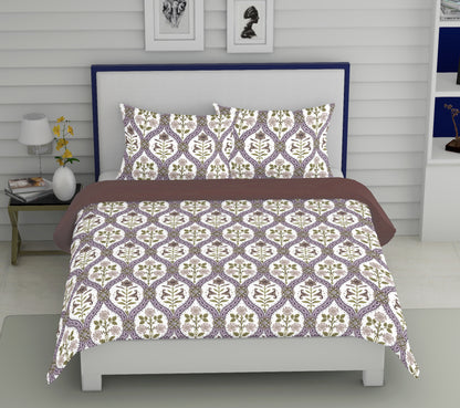 Purple Block Print | 186 TC | Queen size