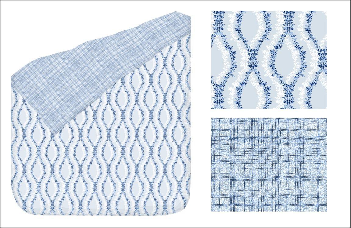 Ocean Wave Pattern 100% Cotton Reversible AC Dohar | Single Bed