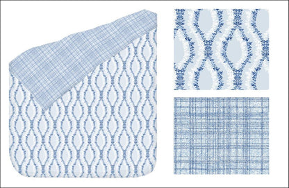 Ocean Wave Pattern 100% Cotton Reversible AC Dohar | Single Bed