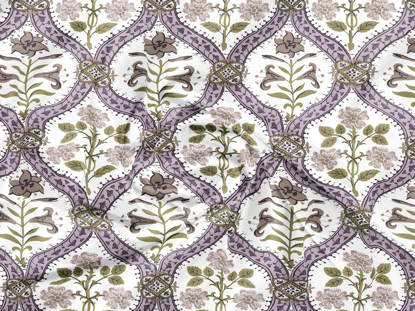 Purple Block Print | 186 TC | Queen size
