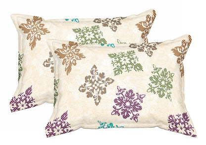Lemon Square Floret | 186 TC | Double Size Bedsheet