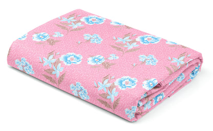 Pink Blossoms | 144 TC | Double Size Bedsheet