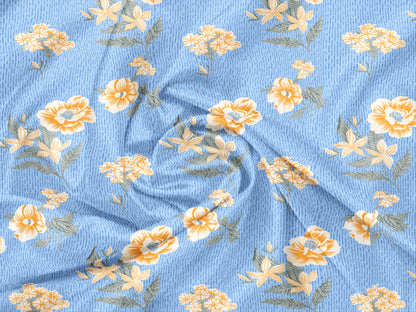 Blue Blossoms | 144 TC | Double Size Bedsheet
